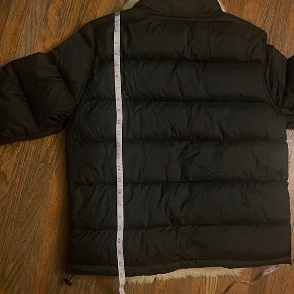 Reversible Black/Tan High Neck Puffer Jacket - Picture 8 of 9